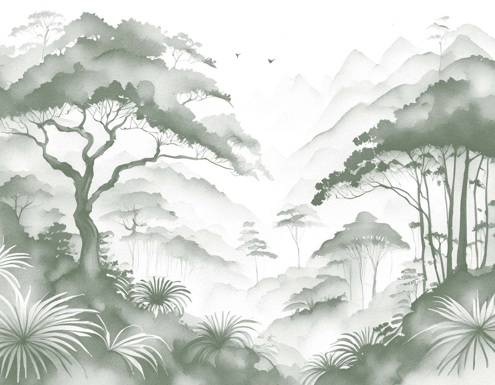 Valle di Montagna Nebbiosa, verde