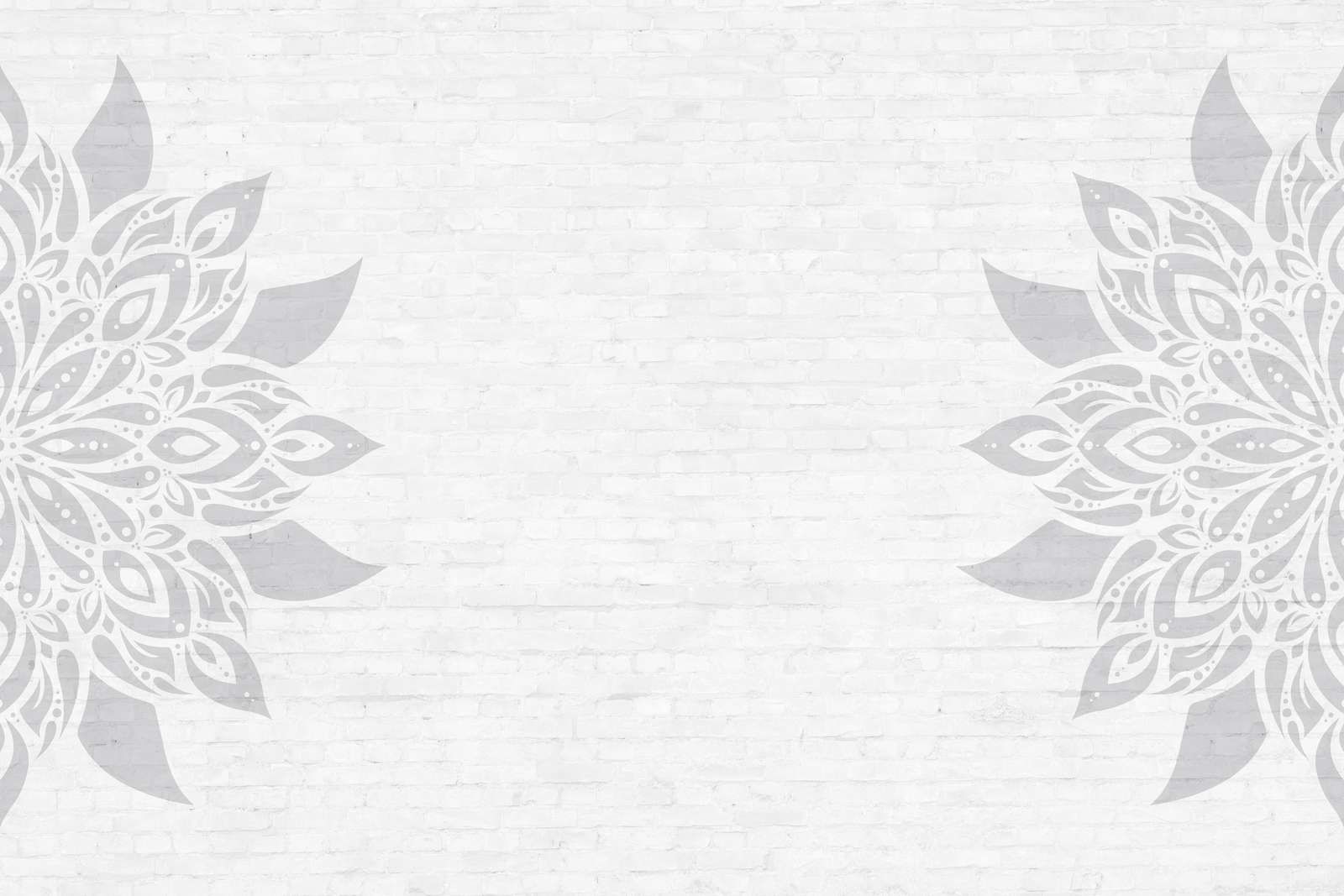Grigio bianco Mandala Blossom