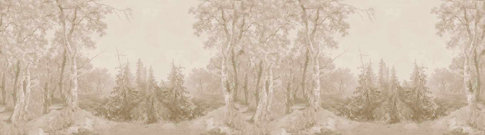 Panorama di paesaggio forestale beige