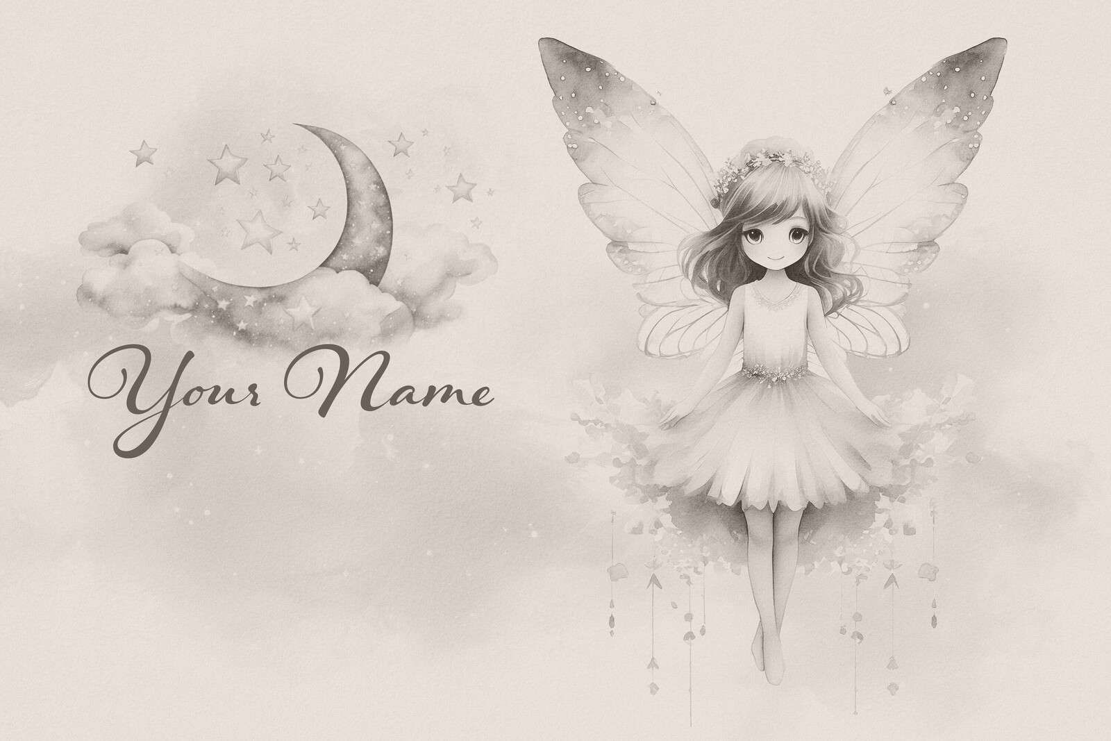 Fata della notte nella nebbia della luna