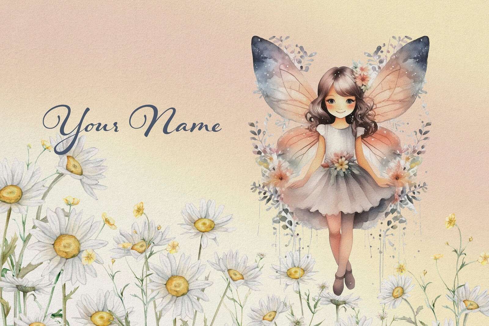 Fata dei fiori nel campo di margherite