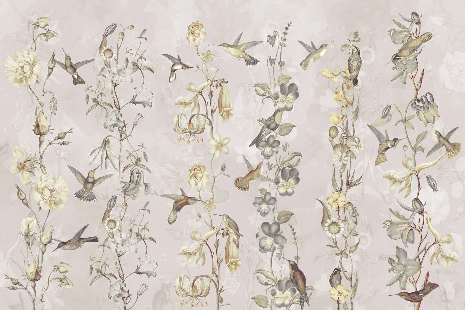 Fiori di prato e giardino crema