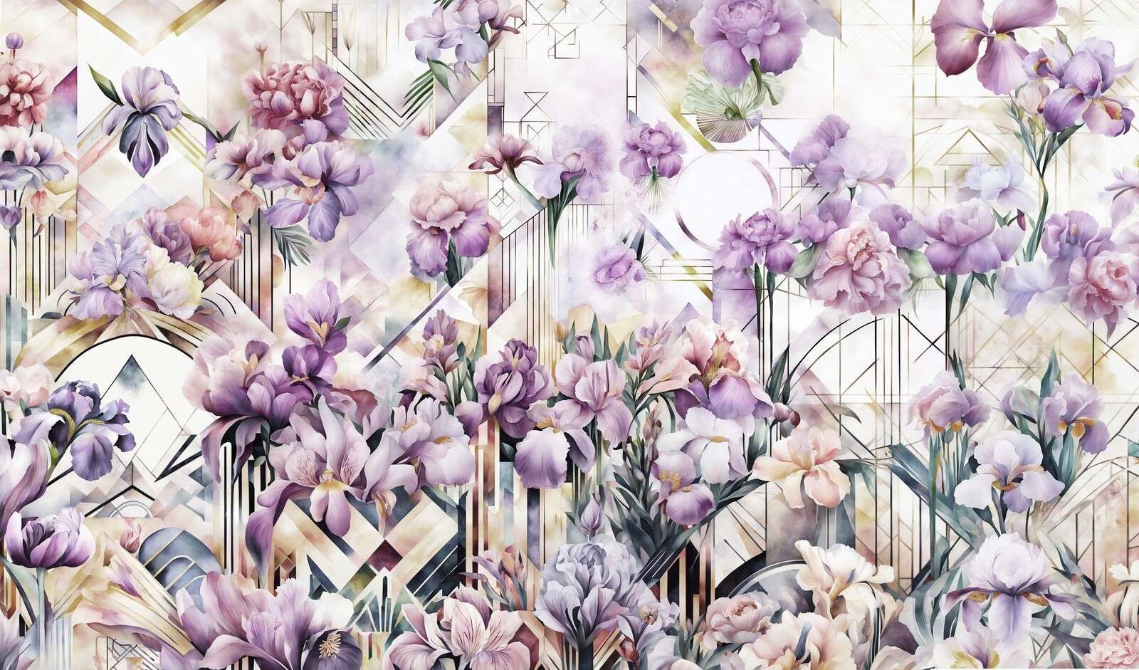 Gigantesche Iris Acquerello Viola