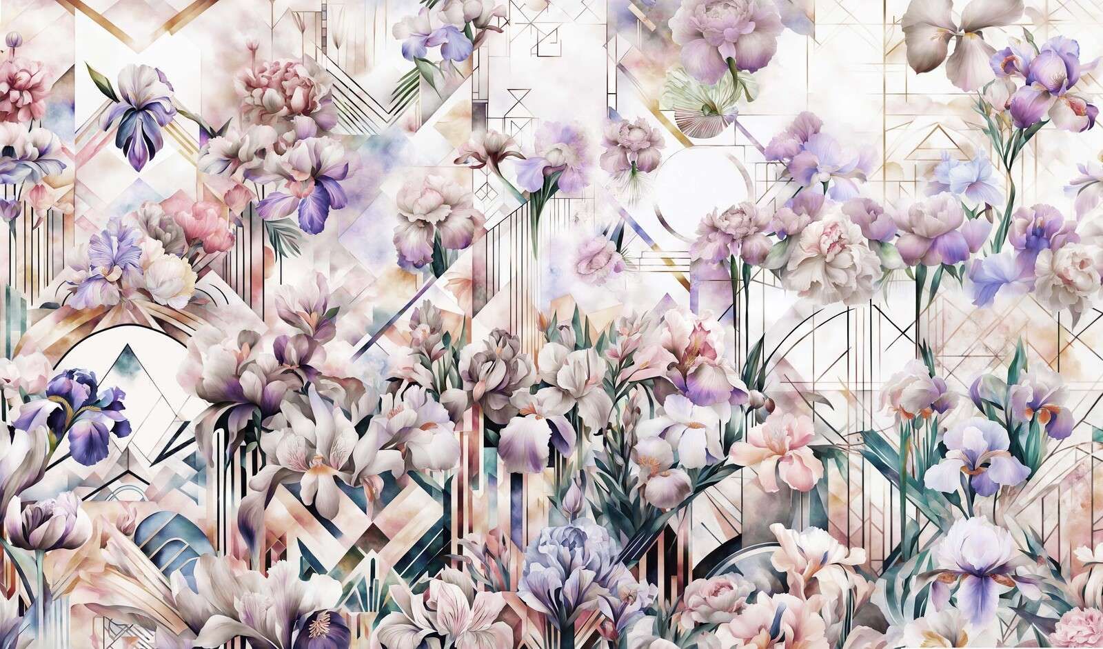 Enormi Iris Acquerellati Rosa