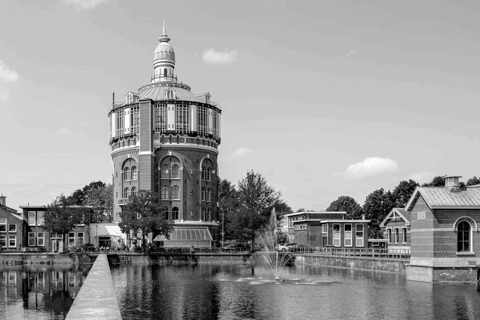 Panorama della Torre dell'Acqua in Bianco e Nero