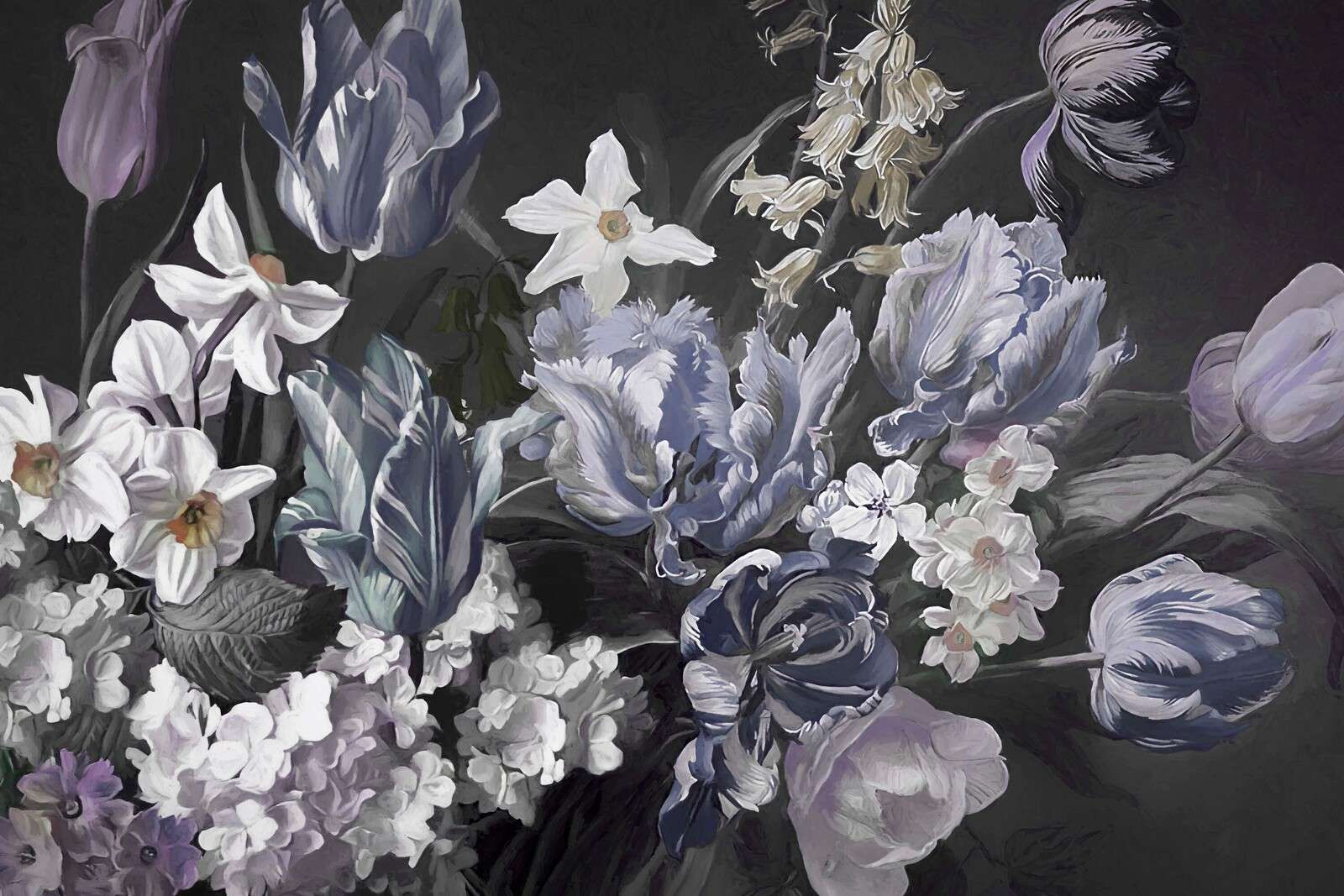 Bouquet con peonie blu