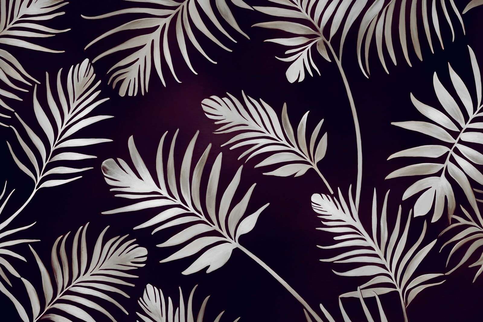 Foglie dorate su blu acciaio scuro