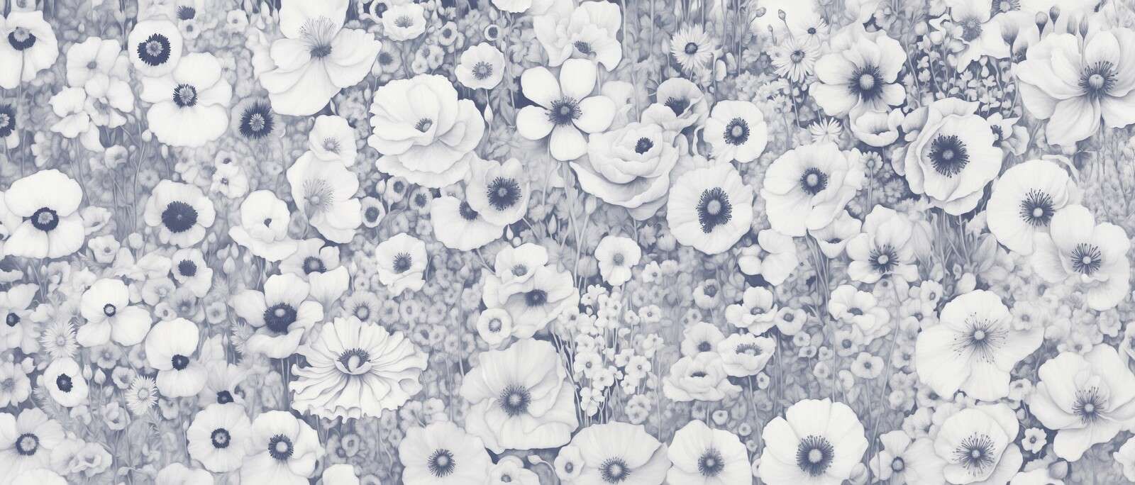 Racconto di Papavero Monocromo Blu