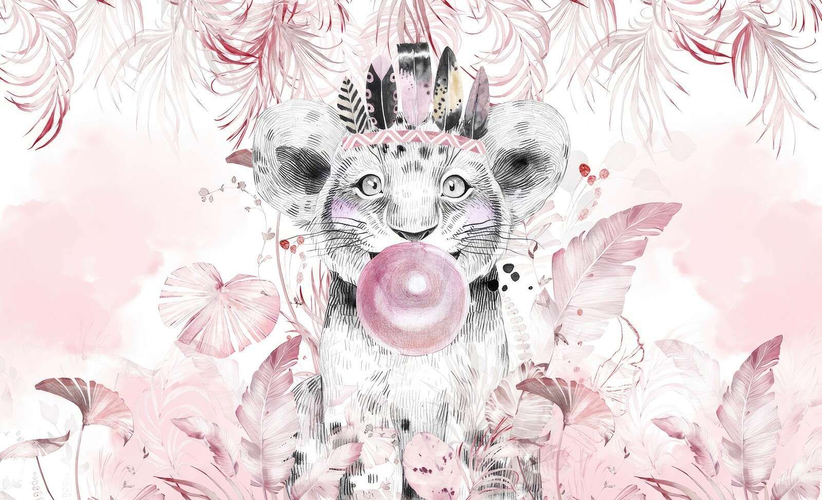 Cucciolo giocoso e sogni rosa