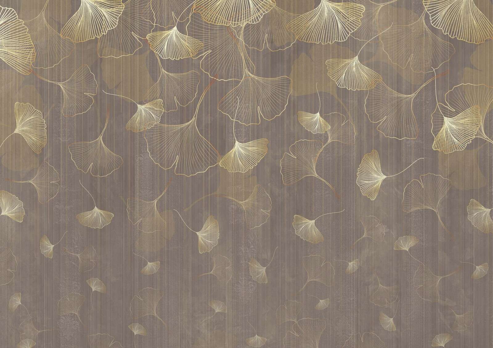 Foglie di ginkgo fluttuanti in tonalità dorata