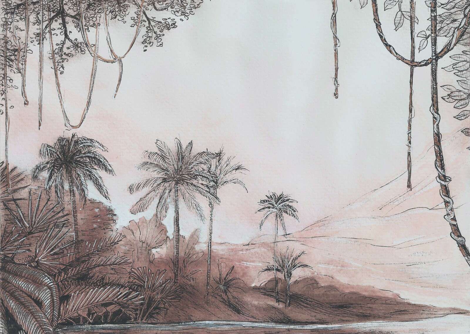 Palmenvallei in luce di rose