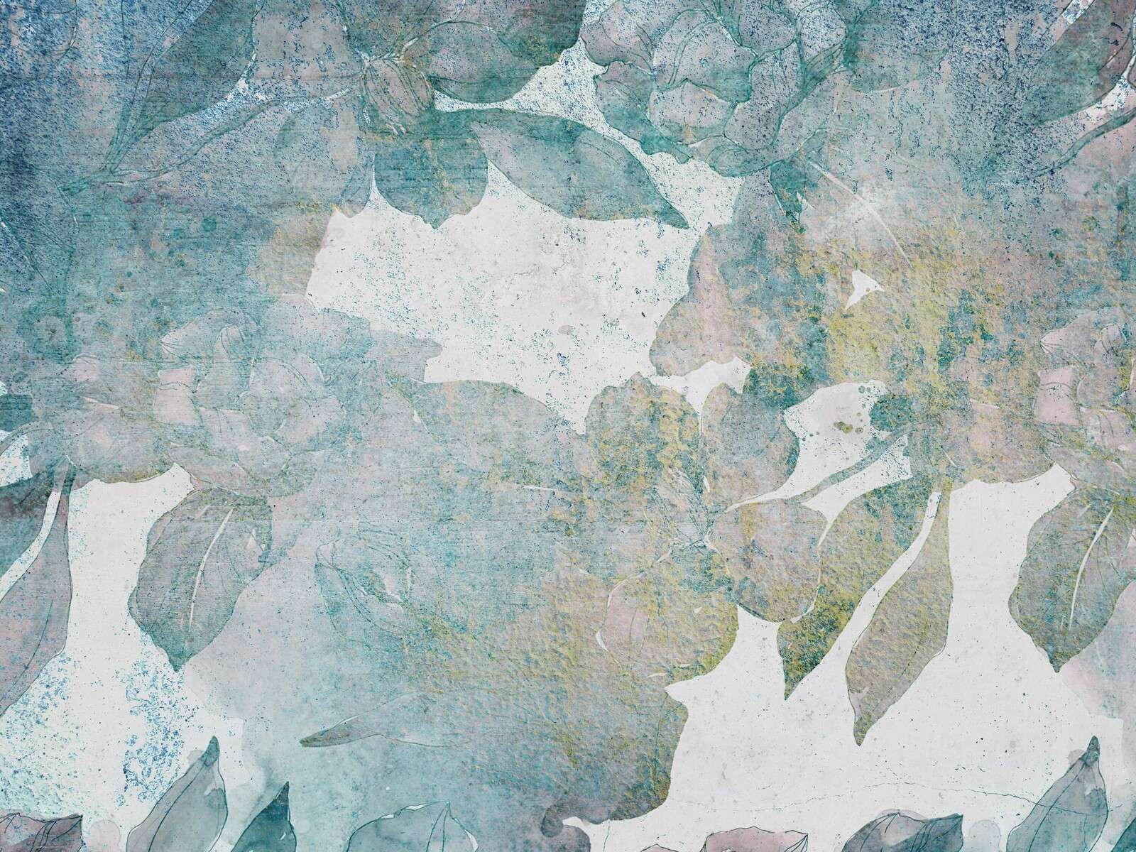 Peonie sbiadite in blu acquerello