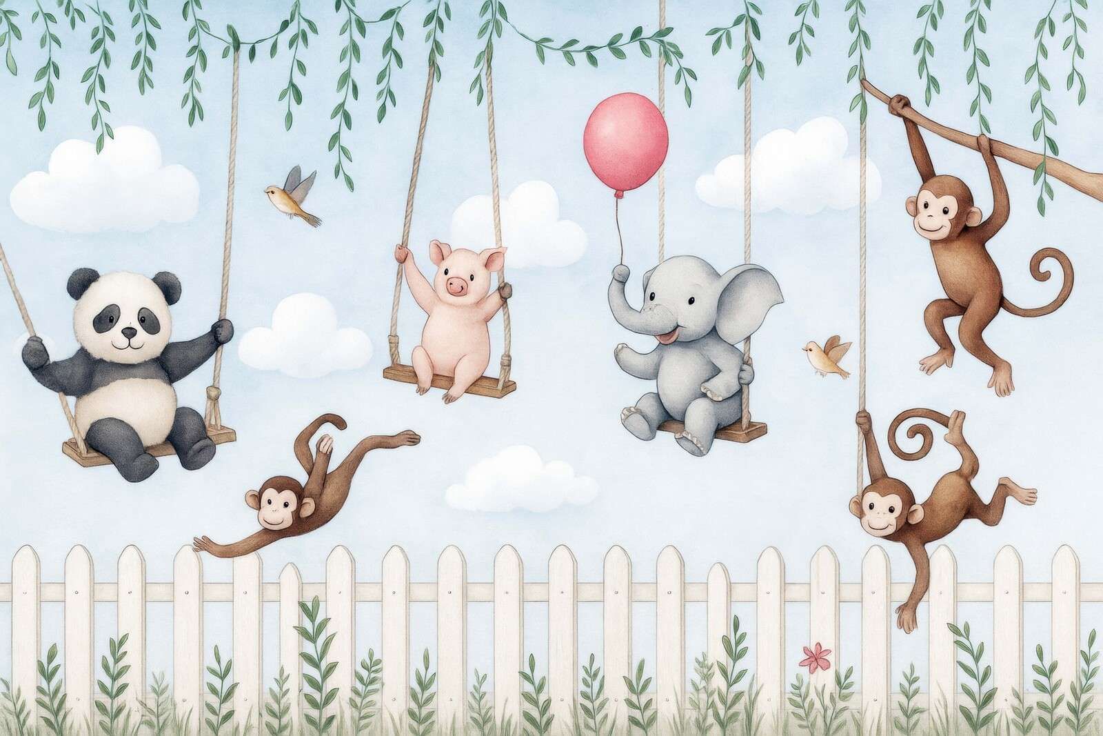 Amici animali al parco giochi