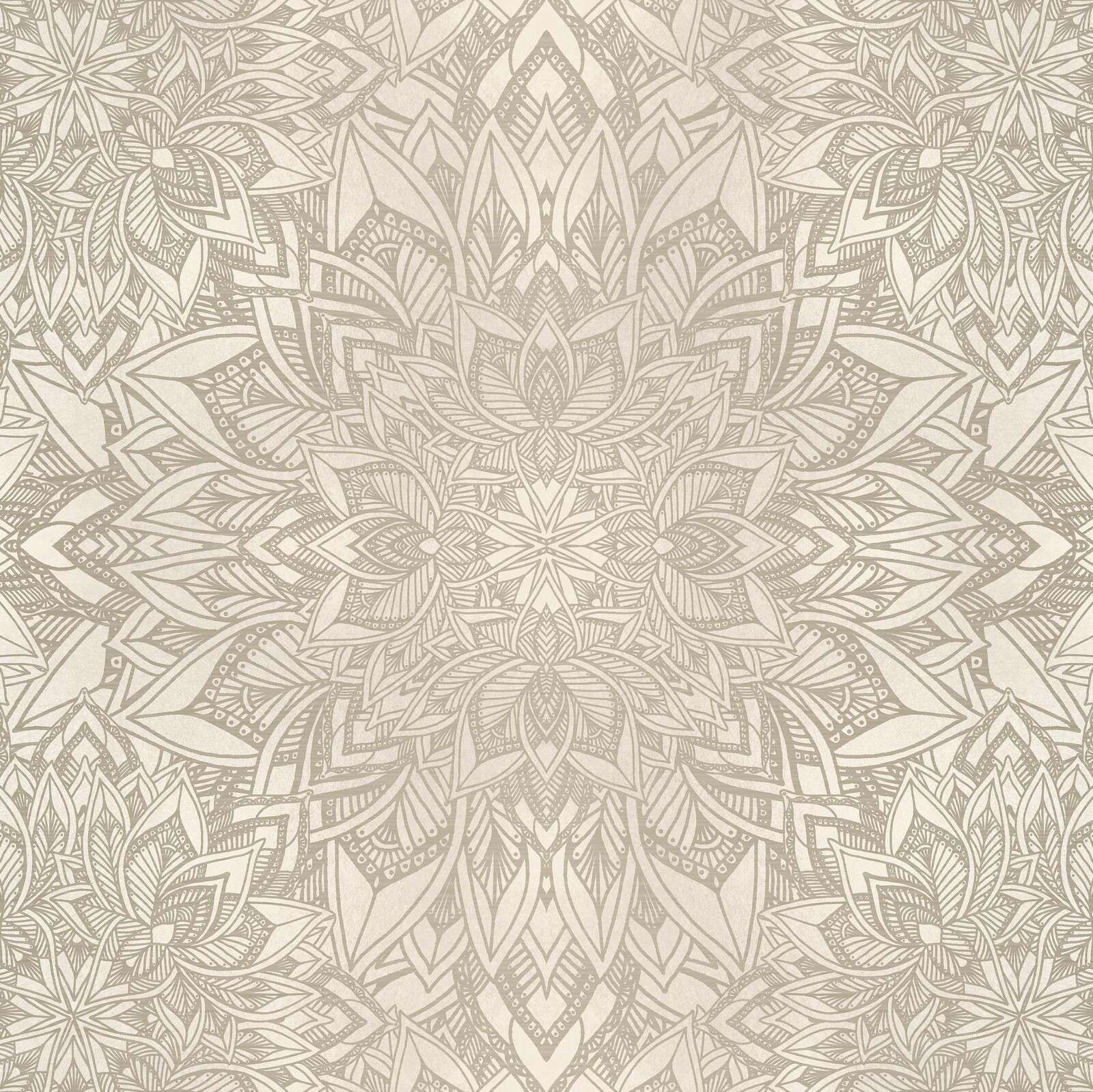 Motivo floreale mandala ornamentale beige
