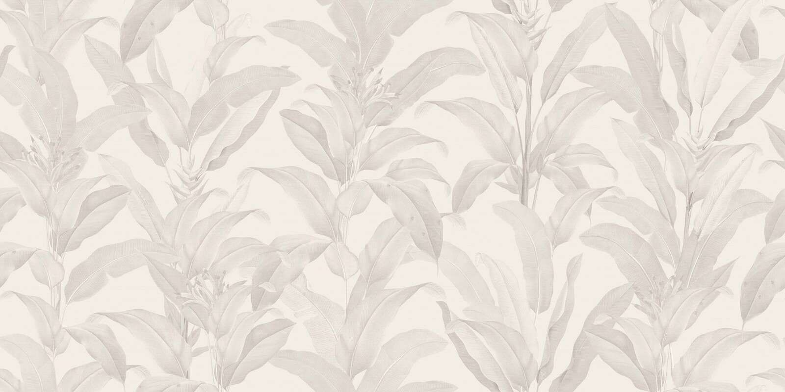Foglie tropicali in beige lino