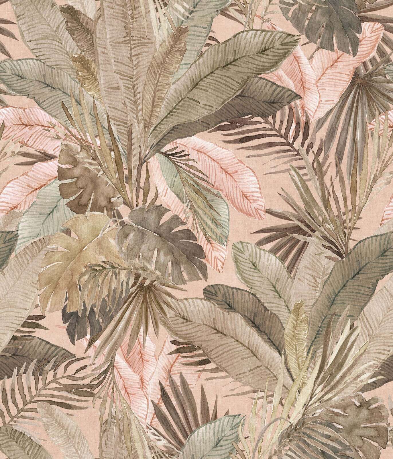 Foglie tropicali in tonalità blush