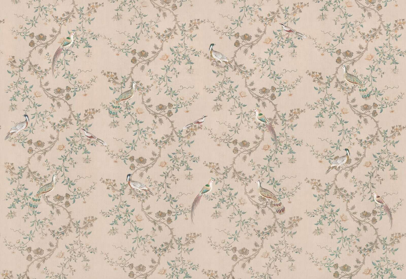 Fagiani tra rampicanti in fiore