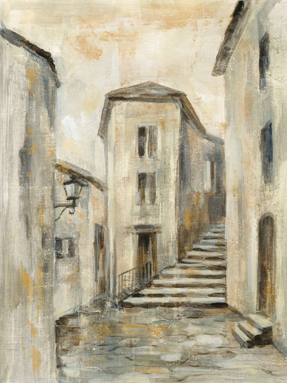 Scale di pietra in vicolo mediterraneo