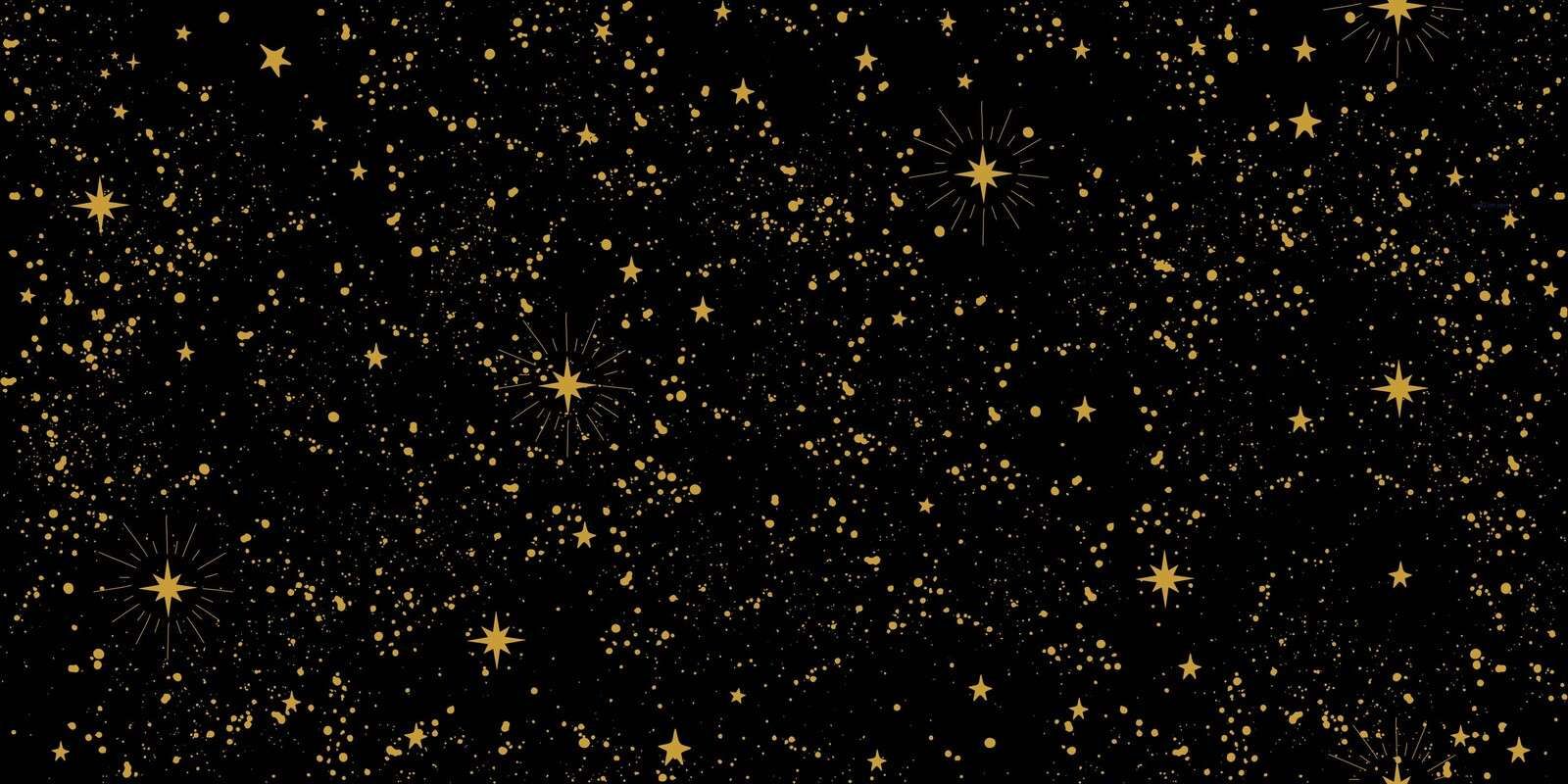 Pioggia di stelle dorate su nero