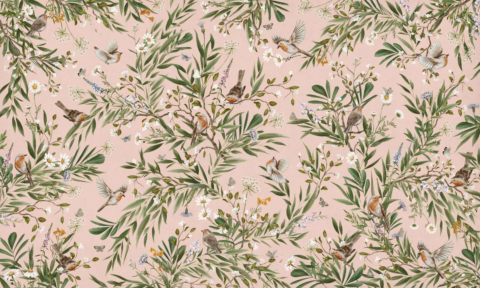 Playful Robins - Pink