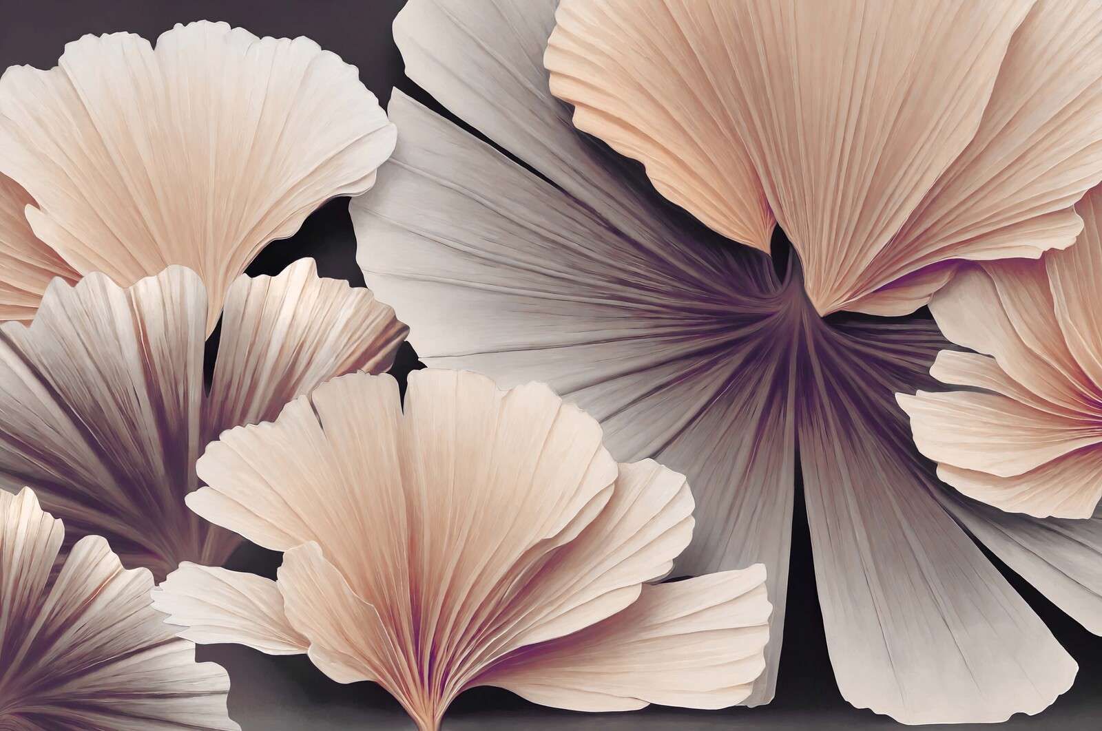 Petali morbidi in tonalità neutre.