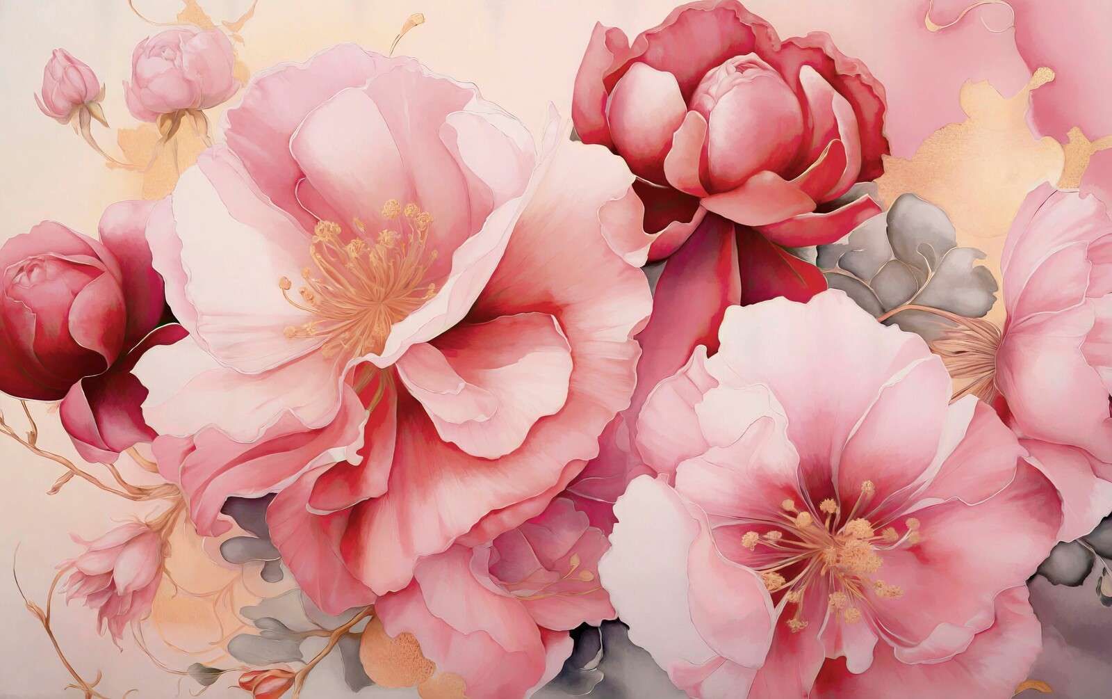 peonie morbide in rosa