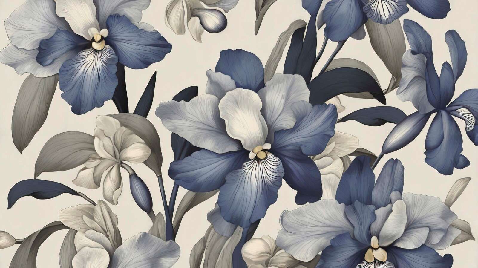 Orchidee blu in tonalità di grigio