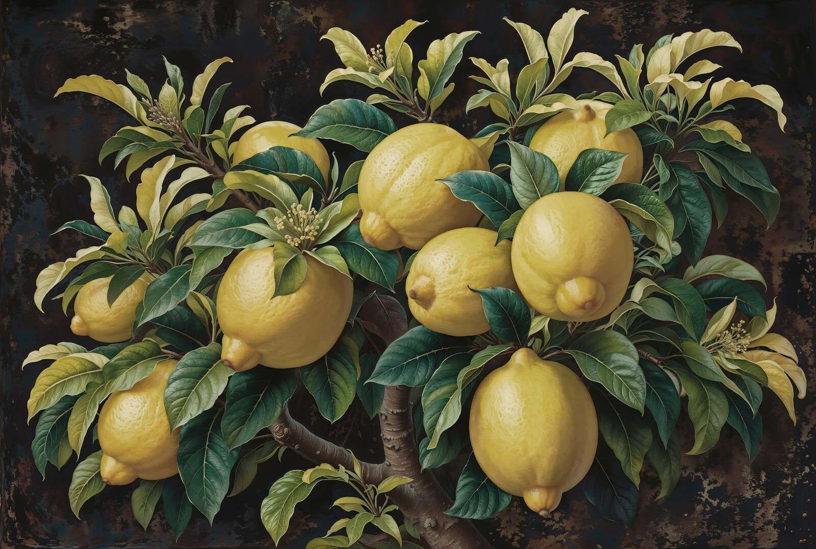 Limoni maturi sull'albero di limone.