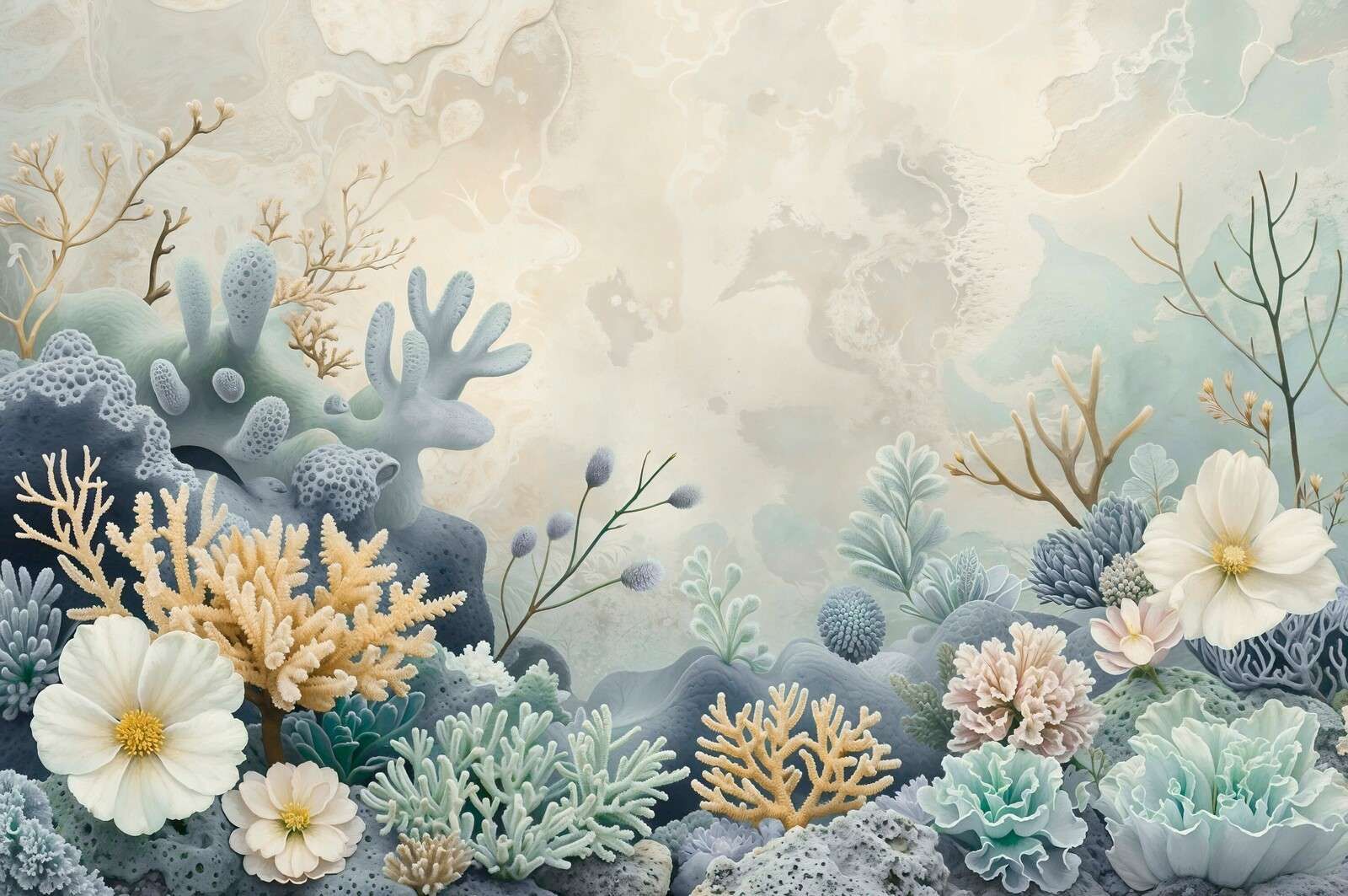 Barriera corallina pastello con fiori