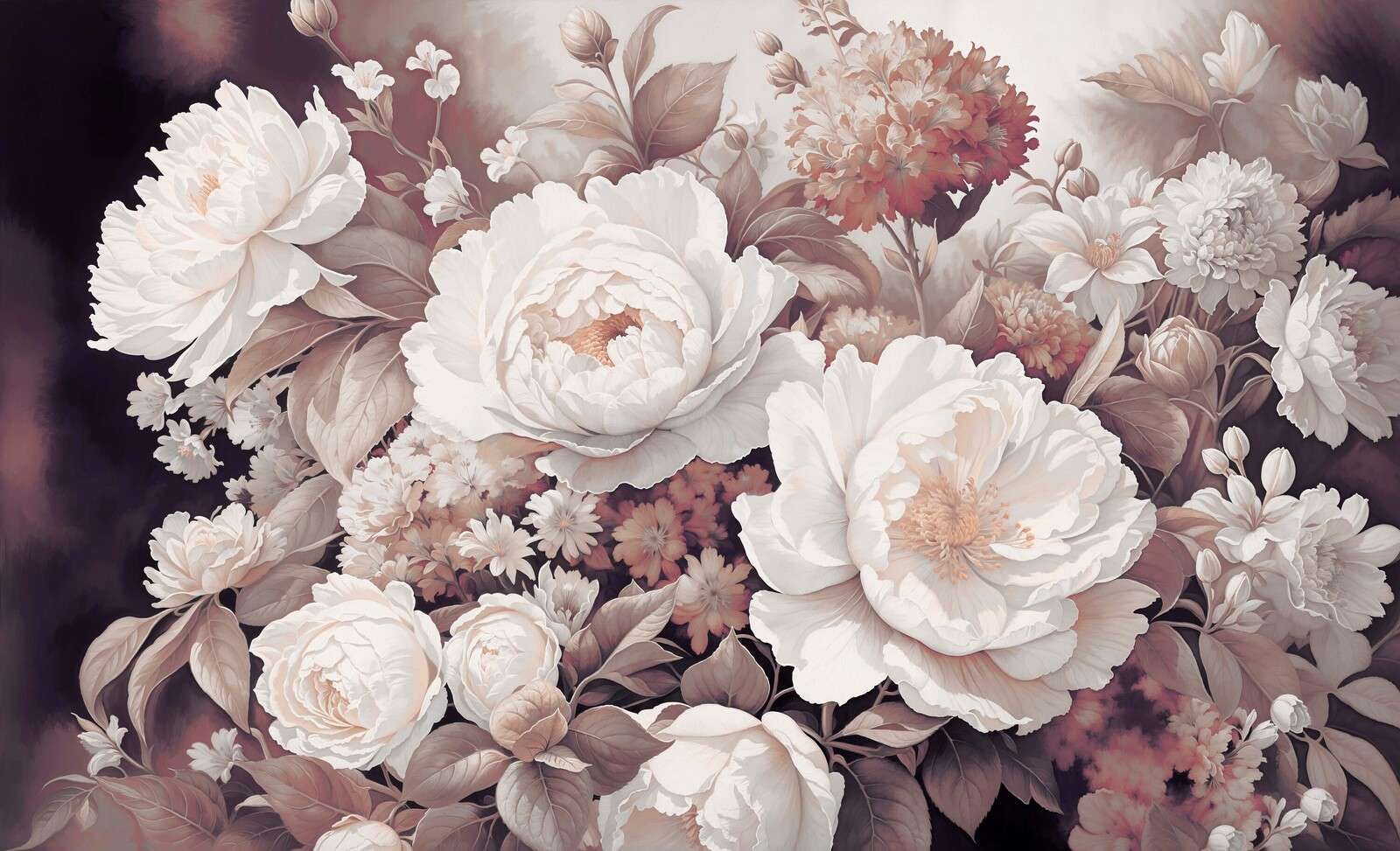 Peonie romantiche in rosa antico.
