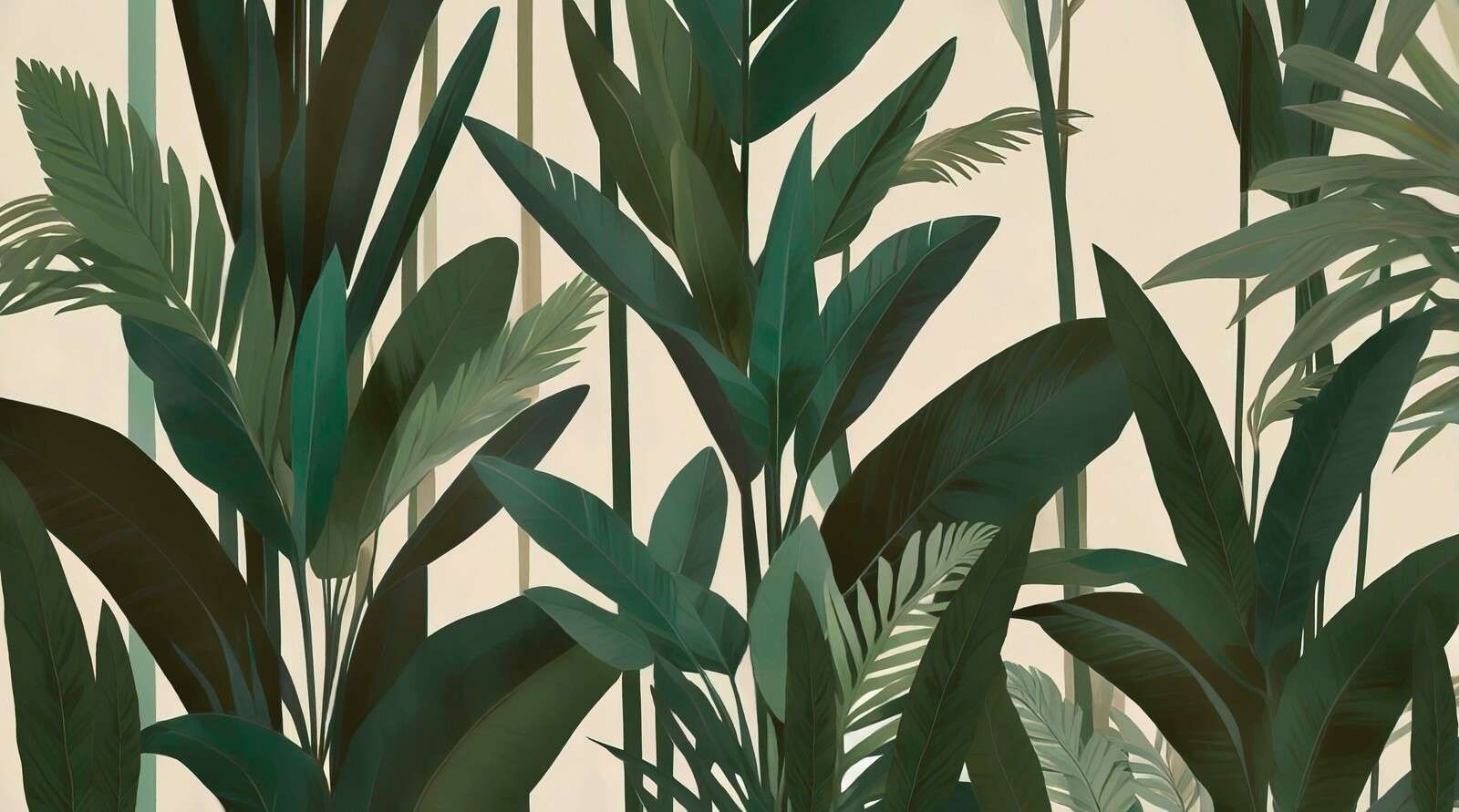 Foglie tropicali in verde scuro