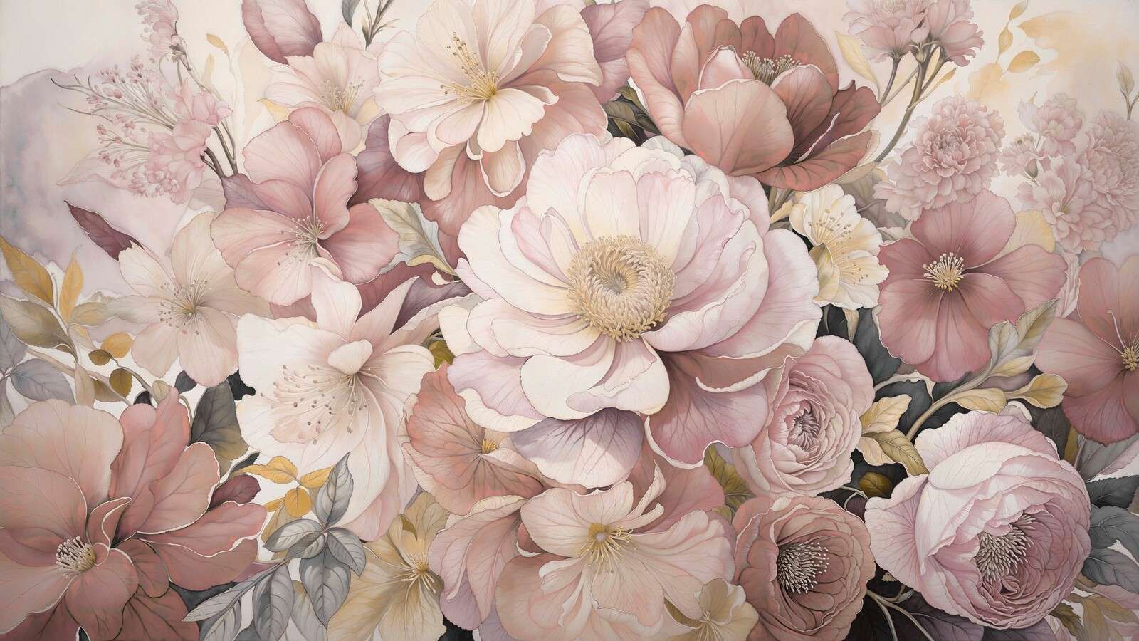 Fiori romantici in rosa cipria
