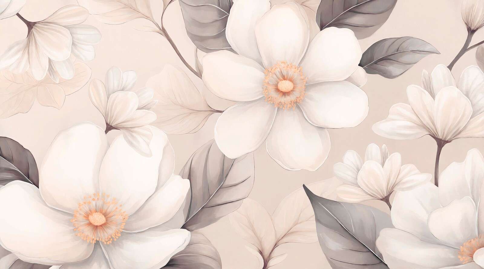 Delicati fiori di magnolia color crema