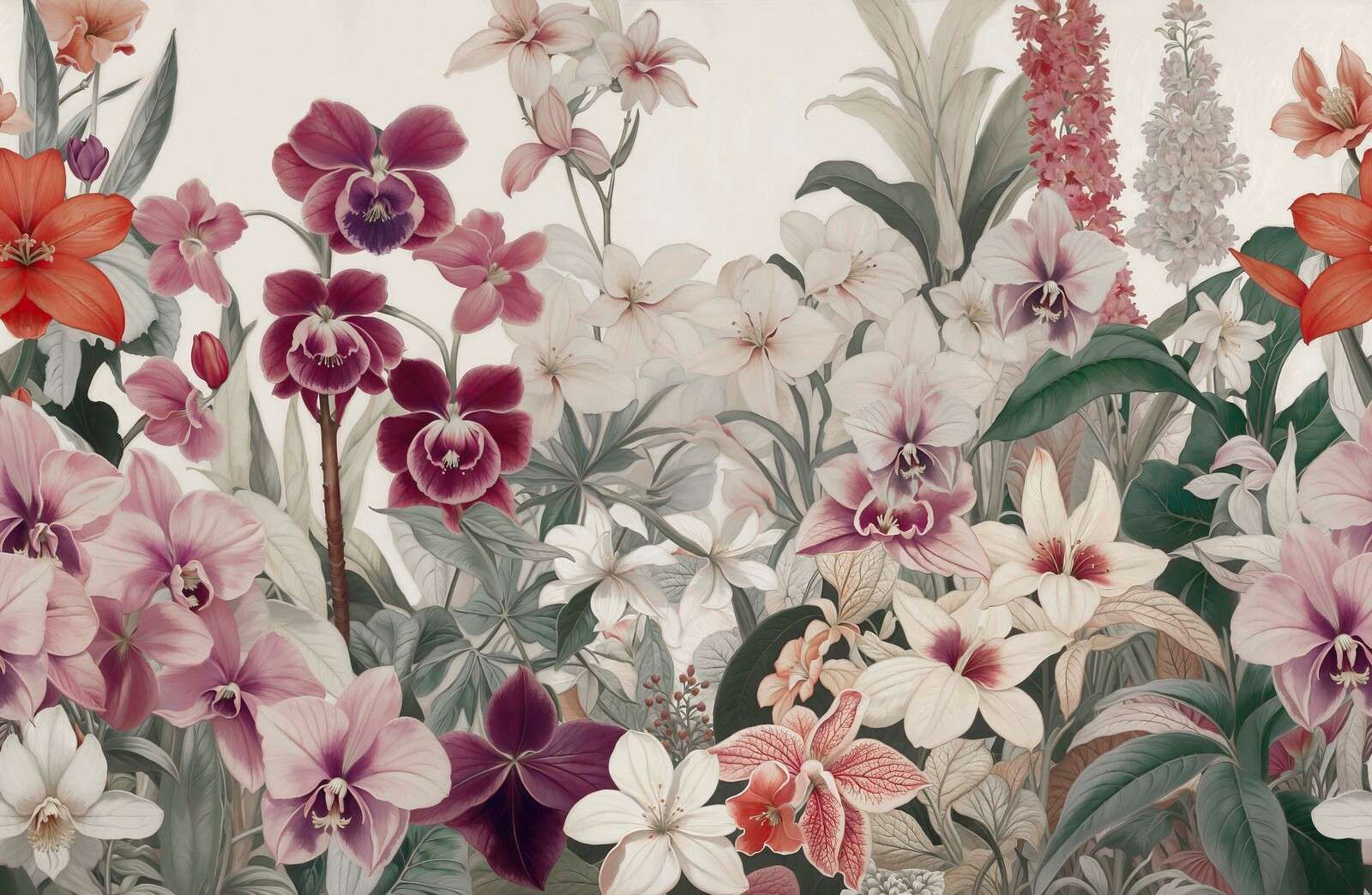 Fiori esotici in tenui tonalità pastello