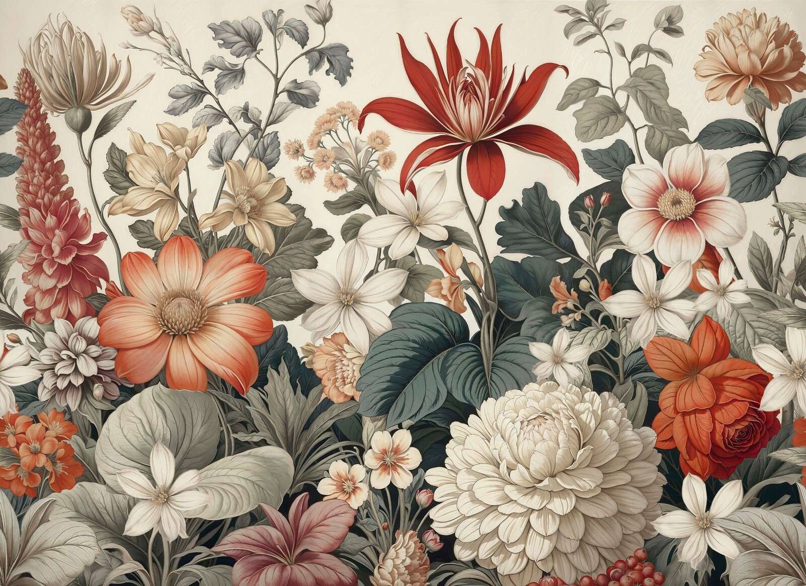 Fiori lussureggianti in calde tonalità الطبيعية
