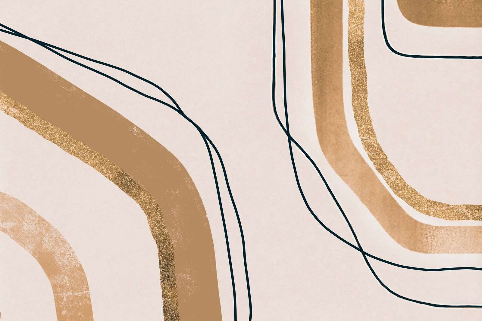 Linee rilassanti Arte moderna di metà secolo Beige