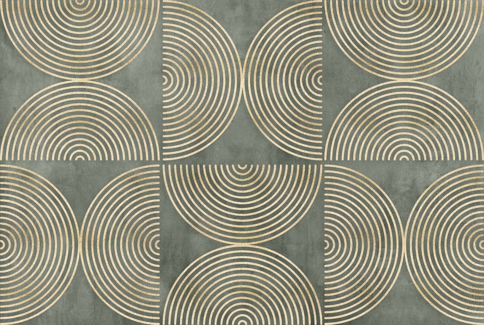 Cerchi eclettici arte moderna verde oro