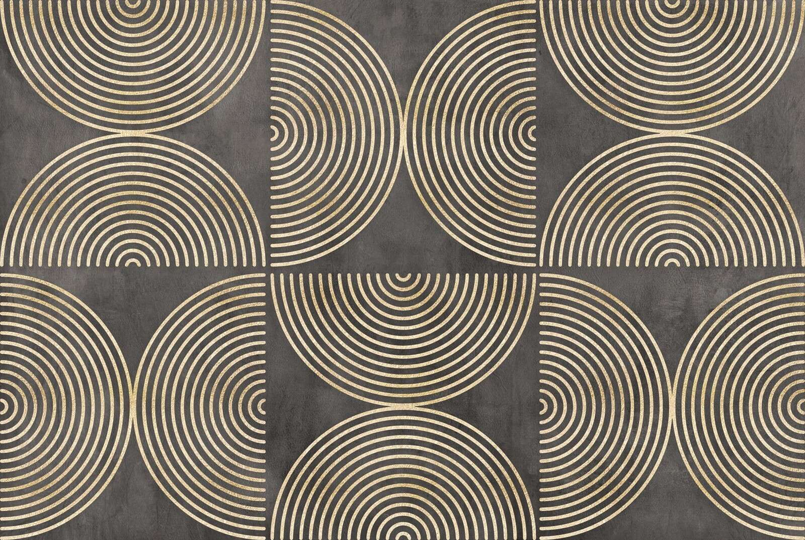 Cerchi eclettici arte moderna oro marrone