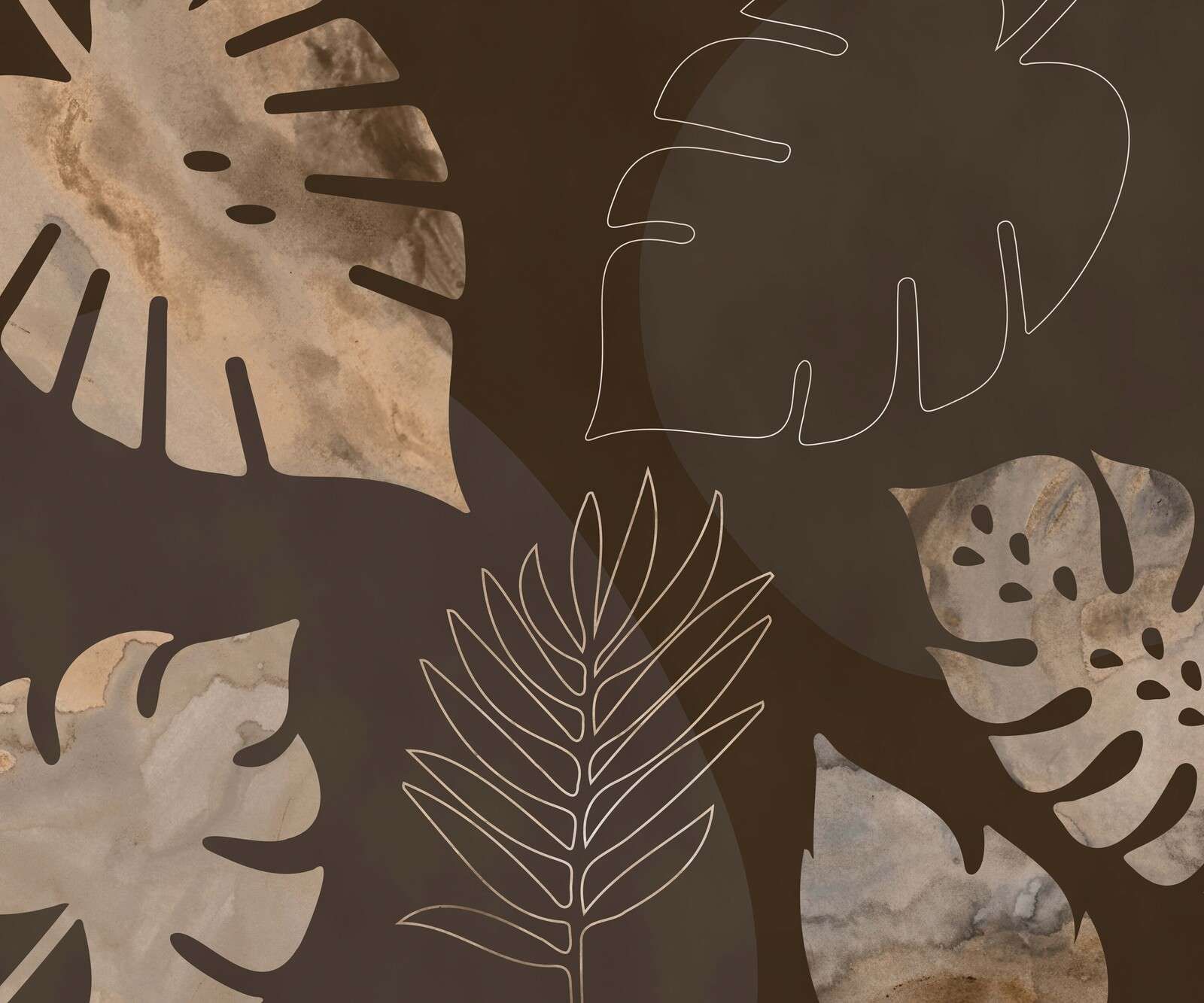 Eleganza del fogliame esotico marrone oro