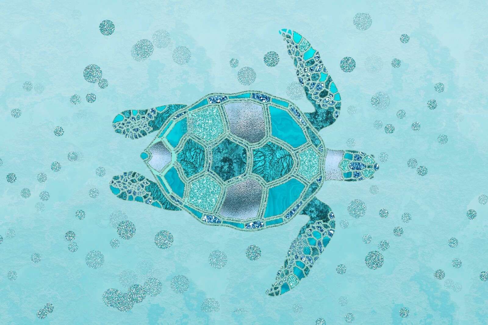 Glamour aqua turquoise turtle